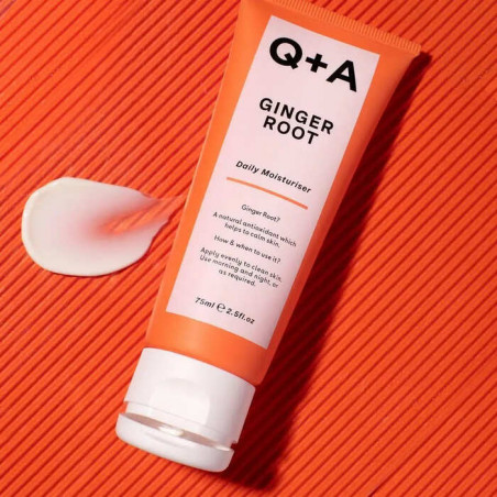 Q+A Ginger Root Daily Moisturiser 75ml — легкий зволожувальний крем для обличчя, екстракт кореня імбиру, нормалізує гідробаланс