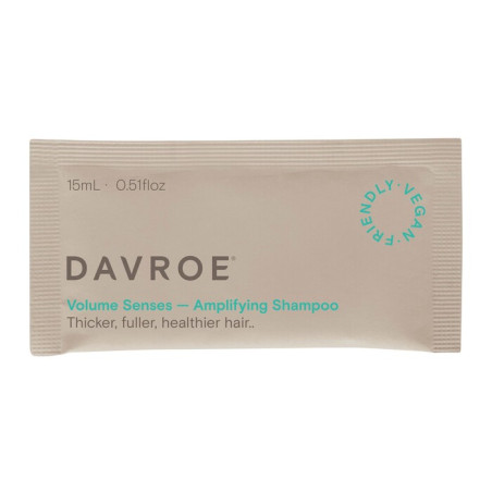 Шампунь Davroe Volume Senses Amplifying 15ml — для тонкого волосся, з протеїнами пшениці та амінокислотами — упаковка