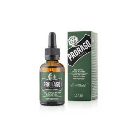 Зволожувальна олія для бороди Proraso Beard Oil Refreshing 30ml — з соняшниковою олією, маслом авокадо, ментолом, дарує