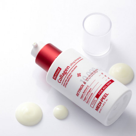 MEDI-PEEL Retinol Collagen Lifting Ampoule 50ml — ретинол підтримує колаген, аргінін зміцнює судини, олія макадамії — текстура