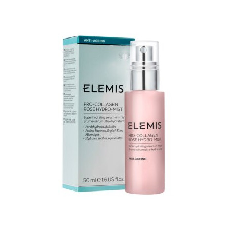 Зволожувальний спрей для обличчя ELEMIS Pro-Collagen Rose Hydro-Mist 50ml — з гідролатом троянди, екстр. водоростей,