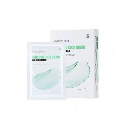 Заспокійлива тканинна маска Medi-Peel Bamboo Cica Bomb Calming Mask 25ml — контроль мікро-запалень, загоєння та пружність