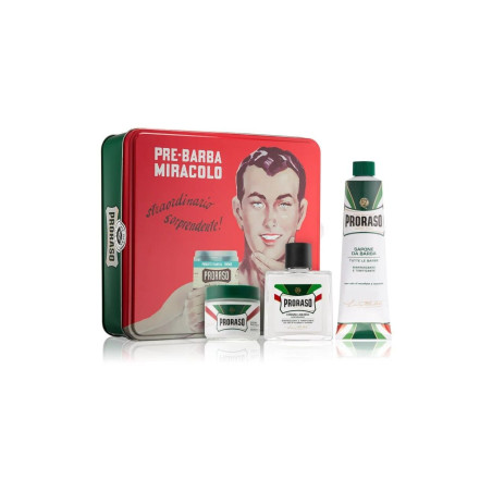 Proraso Vintage Selection Gino Refreshing: набір для гоління 100/150/100мл, ментол, евкаліпт, для підготовки шкіри — упаковка