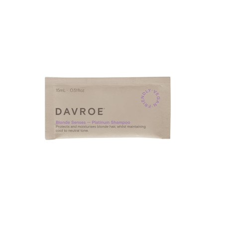 Шампунь Davroe Blonde Senses Platinum 15ml — для світлого волосся, з екстрактом ромашки та фіалки — фото