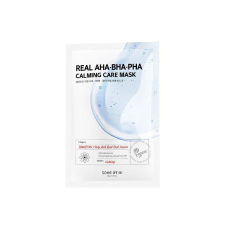 Some By Mi Real Aha-Bha-Pha Calming Care Mask 20g — тканинна маска для всіх типів шкіри, з лактобіоновою, саліциловою