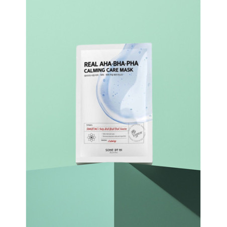 Some By Mi Real Aha-Bha-Pha Calming Care Mask 20g — зволожує, заспокоює подразнення, сприяє оновленню клітин, олія перцевої