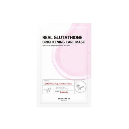 Some By Mi Real Glutathione Brightening Care Mask 20g — тканинна маска для тьмяної та вікової шкіри, з глутатіоном, олією