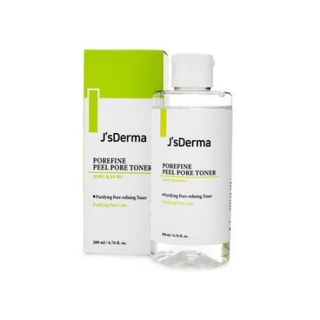 JsDerma Porefine Peel Pore Toner 200ml — зменшує пори, контролює сальні залози, бореться з прищами та чорними цятками, екстракт
