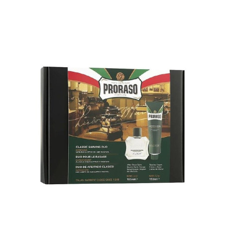 Професійний набір для гоління Proraso Duo Pack Refreshing 150/100 ml — крем для гоління та бальзам після, з ментолом,