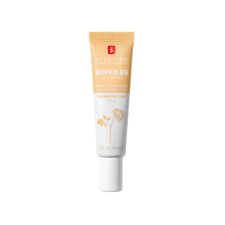 BB крем Erborian Super BB Cream NUDE SPF20 15ml — висока щільність покриття, маскування акне та пігментації, природний матовий