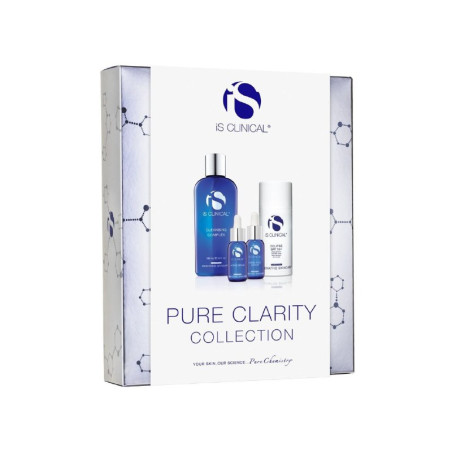 IS CLINICAL Pure Clarity Collection набір — гель-очисник, сироватка, зволоження, SPF 50+, 4 шт — упаковка