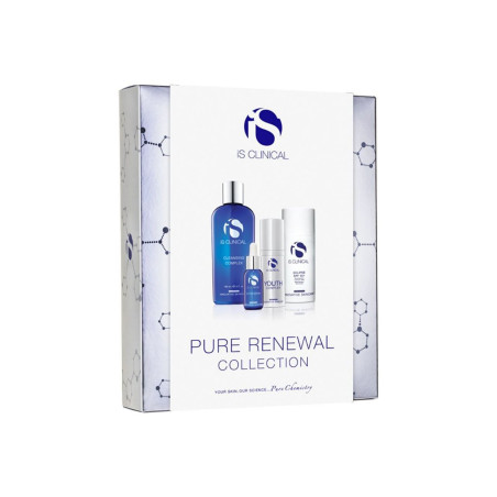 IS CLINICAL Pure Renewal Collection набір антивіковий: гель, сироватка, омолоджувальний крем, сонцезахисний крем 4 шт —