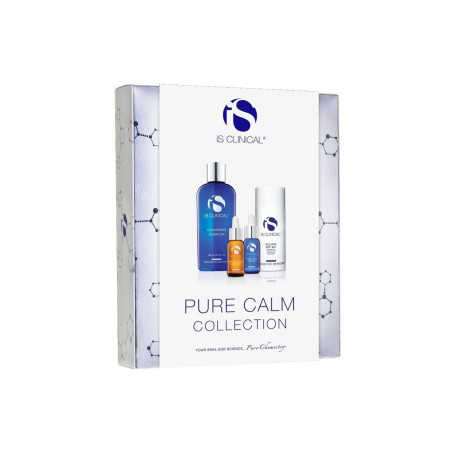 Набір для чутливої шкіри IS CLINICAL Pure Calm Collection: гель, загоююча сироватка, зволожуюча сироватка, сонцезахисний крем —