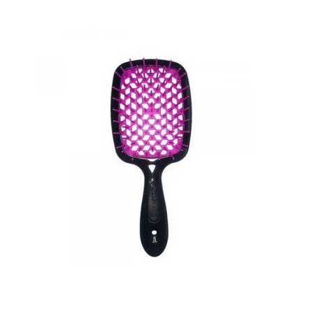 Щітка для волосся JANEKE SUPERBRUSH SMALL чорна з фуксією — делікатний масаж, не електризує, для всіх типів волосся, гнучкі