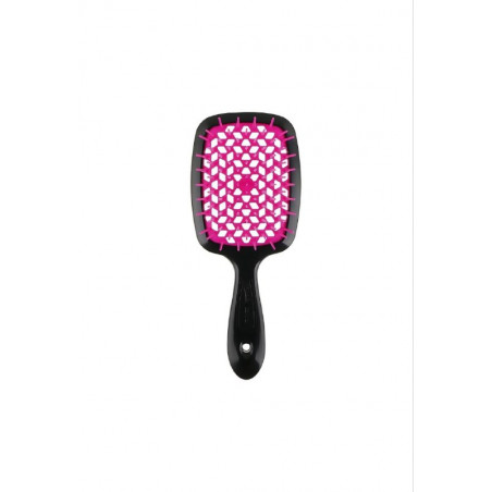 Щітка для волосся JANEKE SUPERBRUSH SMALL чорна з рожевим — делікатний масаж голови, легке розплутування, не електризує,