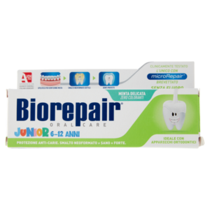 Зубна паста для дітей 6-12 років без фтору з рідкою емаллю та вітаміном E Biorepair Junior 75ml