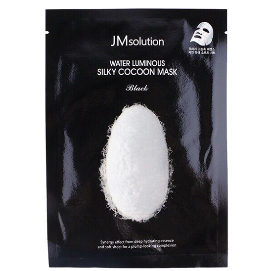 Тканинна маска з амінокислотами тутового шовкопряда JMsolution Water Luminous Silky Cocoon Mask Black 35 ml