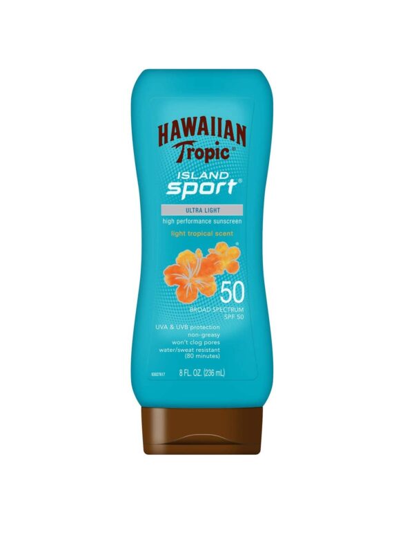 Парфумований сонцезахисний лосьйон для тіла Hawaiian Tropic, High Performance Sport Sunscreen Lotion, SPF 50, Light Tropical 236 ml