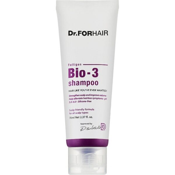 Професійний шампунь проти випадіння волосся Dr. FORHAIR Folligen Bio-3, 70 мл