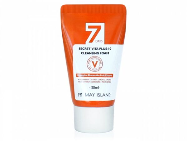 Вітамінізуюча та освітлююча пінка для вмивання May Island 7 Days Secret Vita Plus-10 Cleansing Foam 30 ml