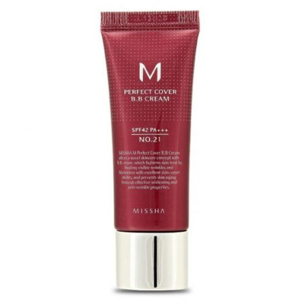 BB крем відтінок N 21 (світлий беж) Missha M Perfect Cover BB Cream Light Beige SPF 42/PA+++ 20 ml