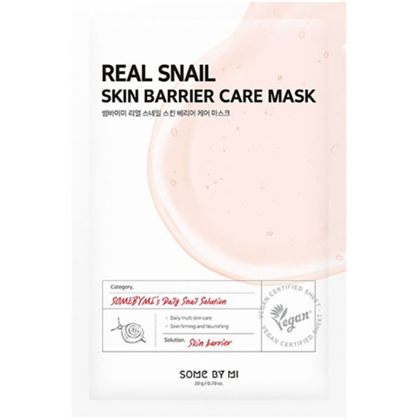 Регенеруюча та зволожуюча тканинна маска з екстрактом муцина равликів Some By Mi Real Snail Skin Barrier Care Mask 20ml