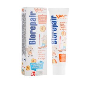 Зубна паста для дітей 0-6 років без фтору, з рідкою емаллю з екстрактом персика Biorepair Oral Care Kids Topo Gigio Cartoon Peach 50ml