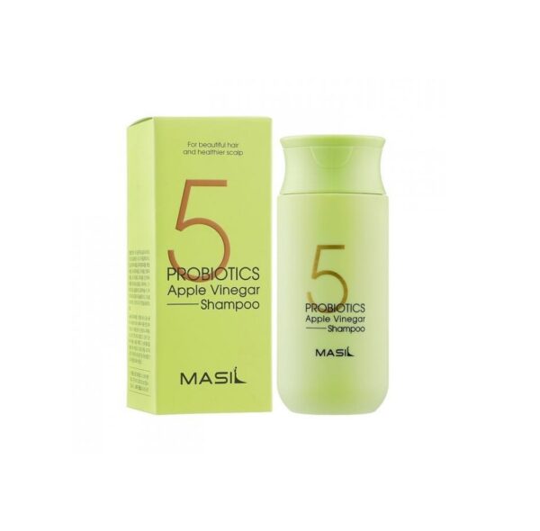 Безсульфатний шампунь для чутливої шкіри голови з лактобактеріями, яблучним оцтом та рослинними екстр Masil 5 Probiotics Apple Vinegar Shampoo 150ml