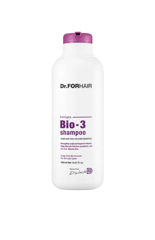 Професійний шампунь для б-би із випадінням волосся з компл амінокислот, гідроліз білків та екстр стовбурових клітин Dr FORHAIR Folligen Bio-3 500 ml
