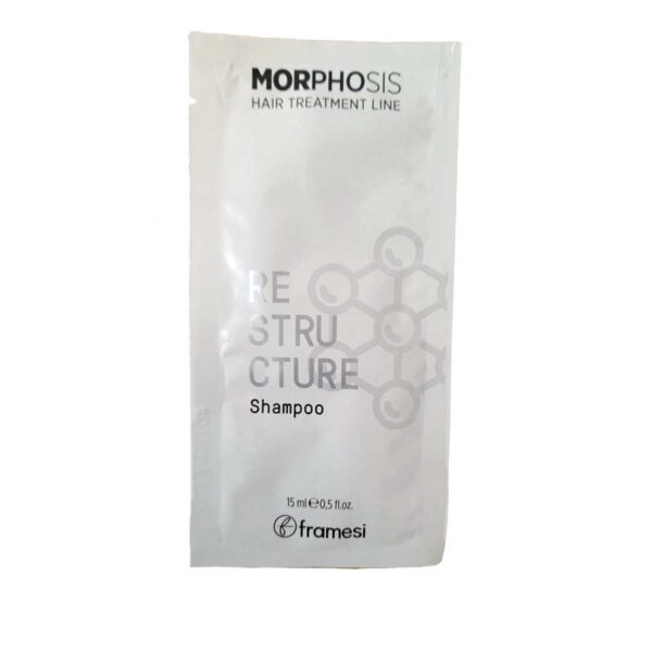 МІНІФОРМАТ відновлюючий шампунь для пошкодженого волосся з ферментованим рисом, веган колагеном і пептидами Framesi Morphosis Restructure Shampoo 15ml
