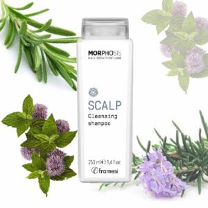 Глибоко очищувальний шампунь з екстрактом арніки, лаванди, розмарину, ефірною олією перцевої мяти, баобабу Framesi morphosis scalp cleansing shampoo 250ml