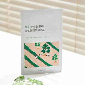 Заспокійлива тканинна маска для чутливої шкіри обл з екстрактами морського полину, алтею та мадекасоcидом Round Lab Mugwort Calming Mask Sheet 25 ml