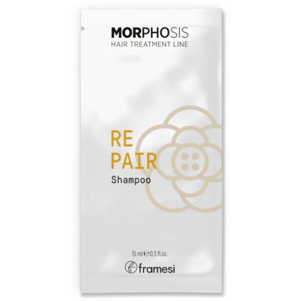МІНІФОРМАТ відновлювальний шампунь для тьмяного волосся з олією камелії, росл мікрокератином та керамідами Framesi Morphosis Repair Shampoo 15ml