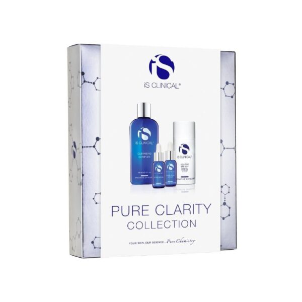 Набір Анти-акне для очищення шкіри IS CLINICAL Pure Clarity Collection з 4 продуктами: гель для очищення, сироватка, зволож. сироватка, сонцезах. крем