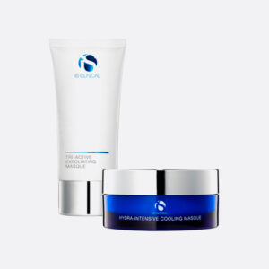 Набір Оксамитова шкіра iS CLINICAL Smooth Soothe Clinical Facial містить ензимну Tri-Active Exfoliating та зволожувальну, освіжувальну маску Hydra-Intensive Cooling