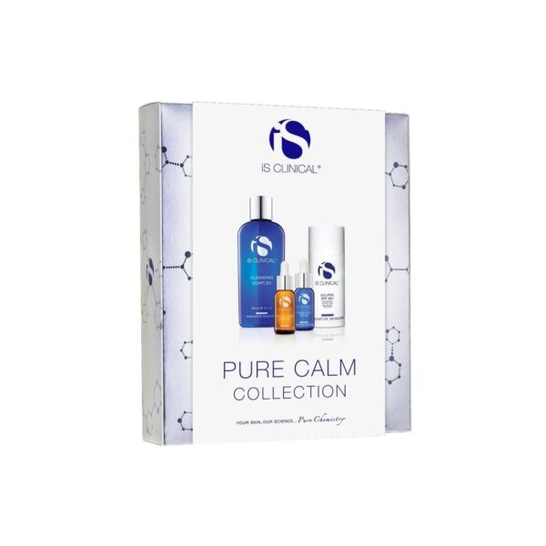Набір від почервоніння IS CLINICAL Pure Calm Collection з 4 продуктами: гель, загоююча сироватка, зволожуюча сироватка, сонцезах. крем