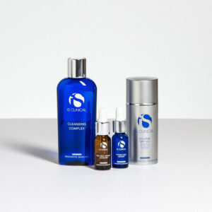 Набір від почервоніння IS CLINICAL Pure Calm Collection з 4 продуктами: гель, загоююча сироватка, зволожуюча сироватка, сонцезах. крем