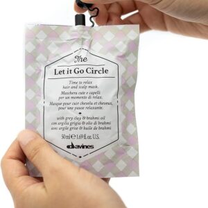 Маска для відновлення водного балансу волосся та шкіри голови з сірою глиною та олією Брахмі, соняшника, жожоба Davines The Let It Go Circle 50ml