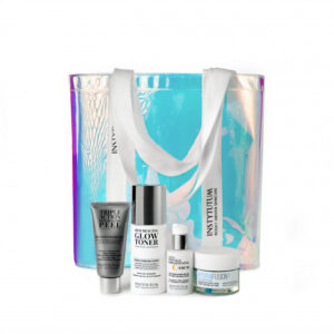 Набір Instytutum ПРОТОКОЛ БАЗОВИЙ ДОГЛЯД (Тонер з гліколевою та гіалурон. кислотами, Суперконцентрований серум з вітаміном С, Ультра зволожувальний крем-гель, Пілінг потрійної дії, шопер)