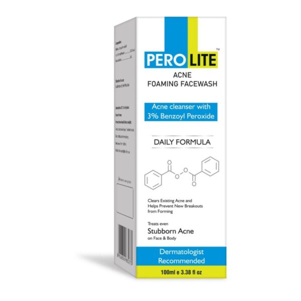 Пінка для вмивання для боротьби з акне з бензоїл пероксидом 3% Perolite Acne Foaming Facewash Benzoyl Peroxide 3% 100ml