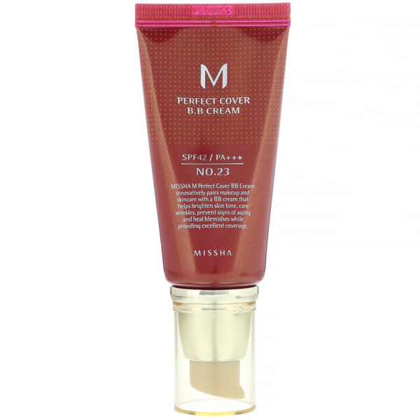 BB крем відтінок N 23 (натуральний беж) Missha M Perfect Cover BB Cream Natural Beige SPF 42/PA+++  50ml