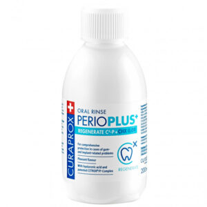Ополіскувач для порожнини рота, що містить хлоргексидин 0,09%, CITROX, гіалуронову кислоту, ксіліт, PVP/VA, полілізін Curaprox Perio Plus Regenerate 200ml