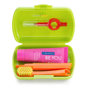 Дорожній набір зелений (дорожня зубна щітка CS 5460, зубна паста Be You Watermelon 10ml, міжзубні йоржики CPS Prime 07 і 09) Curaprox Be You Green