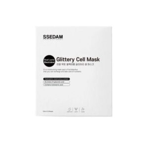Тканинна антибактеріальна напівгелева маска з екзосомами молочнокислих бактерій, екстактами вівса та морських водоростей SSEDAM Glittery Cell Mask 25ml