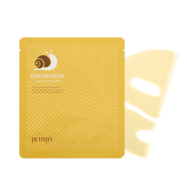 Гідрогелева маска для обличчя з золотом і муцином равлика PETITFEE Gold Snail Hydrogel Mask Pack 30ml