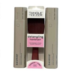 Акція Зволожувальний набір для волосся (шампунь 325 мл, кондиціонер 325 мл, розчіска tangle teezer, пакет подарунковий) Davroe Moisture Hydrating