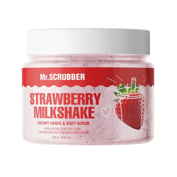 Крем-скраб для рук і тіла з ароматом полуничного коктейлю Mr.Scrubber Strawberry Milkshake 250g