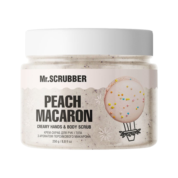 Крем-скраб для рук і тіла з ароматом персикового макарона Mr.Scrubber Peach Macaron 250g