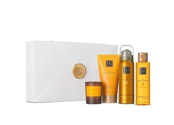НАБІР доглядових засобів для тіла Rituals The Ritual of Mehr Energising Best Sellers 4 Set S (піна для душу, свічка, олійка для тіла, крем для тіла)