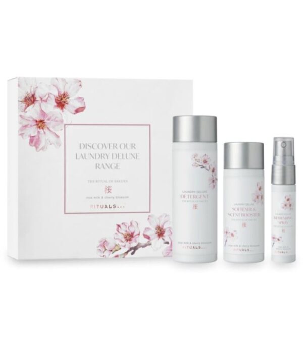 Набір для прання Сакура Rituals Discover our laundry deluxe range Sakura (1 миючий засіб 100мл, 1 кондиціонер для білизни 75мл, 1 освіжаючий спрей 20ml)